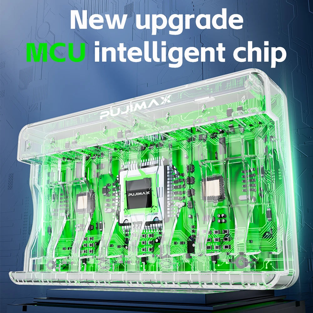 PUJIMAX 8-Slots 1.2V NI-MH AA/AAA Rechargeable Batteries Charger Type-C Battery  Fast Charging Charger Battery For Toys Keyboar