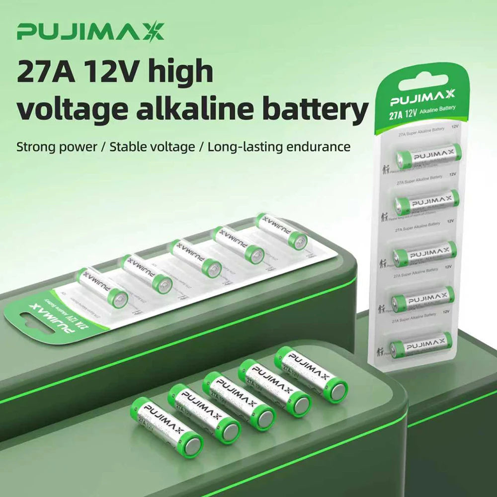 PUJIMAX 5-60PCS 12V 27A Dry Alkaline Battery A27 Batteries 27AE 27MN A2 L828 K27A for Remote Control Gamepad Flashlight Doorbell