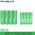 PUJIMAX Smart AA/AAA Lithium Battery Charger Charging 4 AA+4 AAA Rechargeable Li-ion Batteries With High Capacity Battery SET