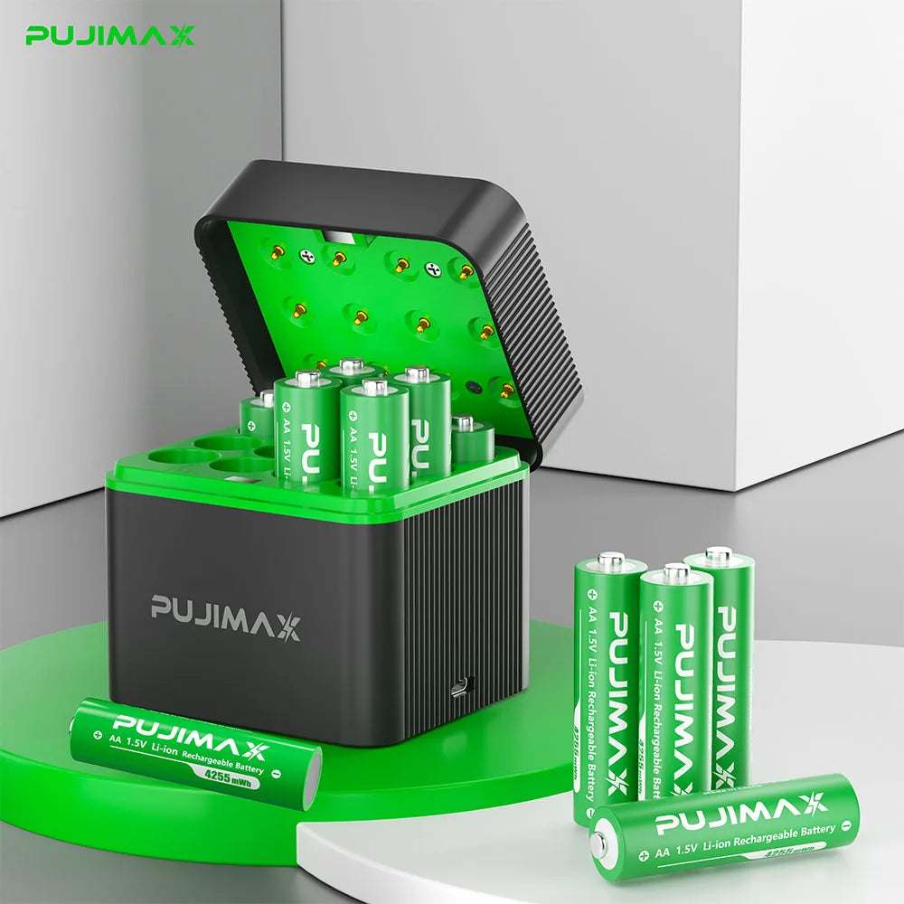  PUJIMAX AA 4255mWh Rechargeable Charging Case Charger For Batteries 1.5V lithium batteries Constant-Voltage Charger