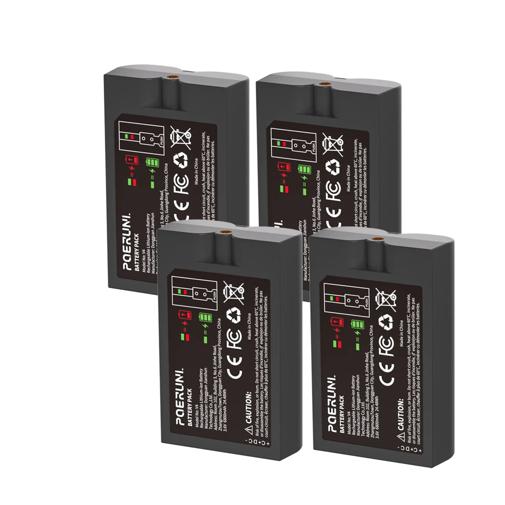 PUJIMAX 6800mAh Rechargeable Li-ion Battery For Ring-Video V4 Compatible with Ring Video Doorbell Stick Up Cam Battery 3.65V