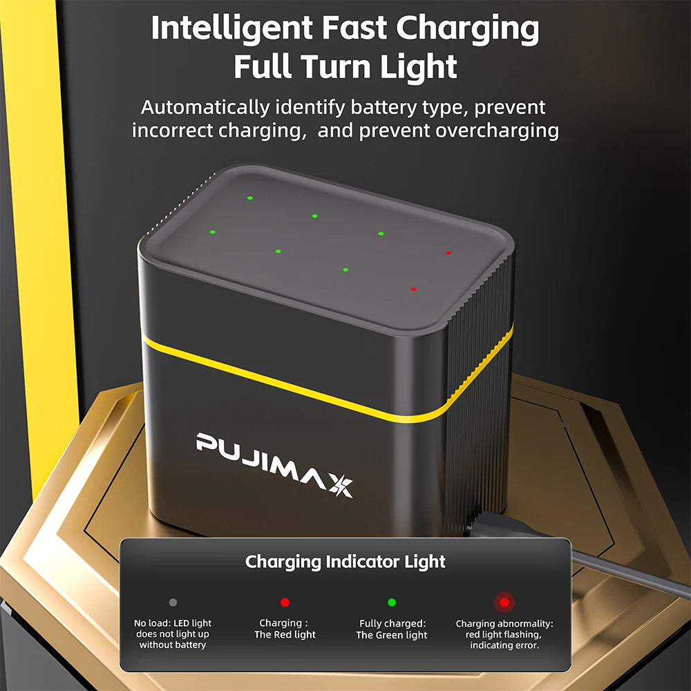 PUJIMAX AA 1.5V Rechargeable 8-Slots Battery Smart Charger For 4255mWh Lithium  Batteries Intelligent Fast USB Charger Box