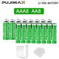 PUJIMAX 1.5V AAA/AA 3400mWh 1100mWh Rechargeable Battery USB Type-C Rechargeable Li-ion Battery For Remote Control Electric Toys