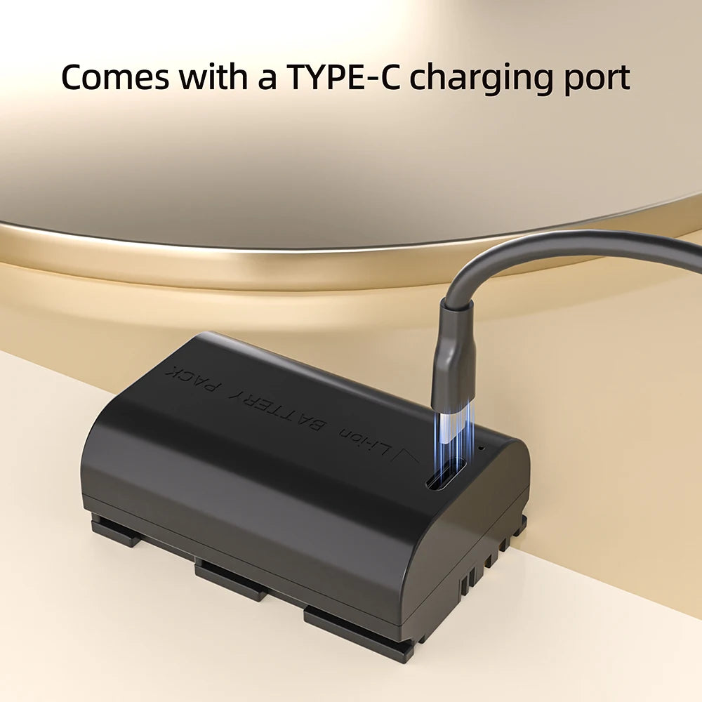 PUJIMAX 2600mAh LP-E6NH LP E6NH LP E6 LP-E6 Battery with Type-C Input For Canon R7 R5 R6 R 5D IV/III/II 6D 6D II 7D 7D II 60D