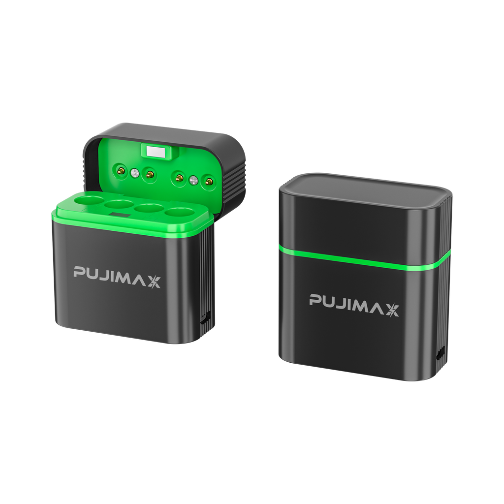 PUJIMAX PJ-L410 charger shown open and closed, two views of the same charger