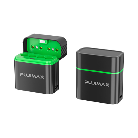 PUJIMAX PJ-L410 charger shown open and closed, two views of the same charger