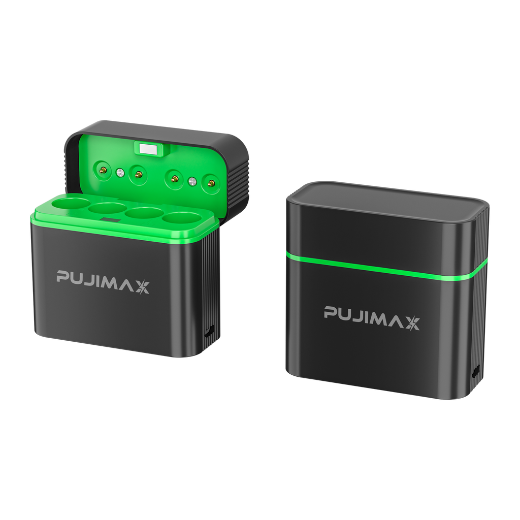 PUJIMAX PJ-L411 charger shown open and closed, two views of the same charger