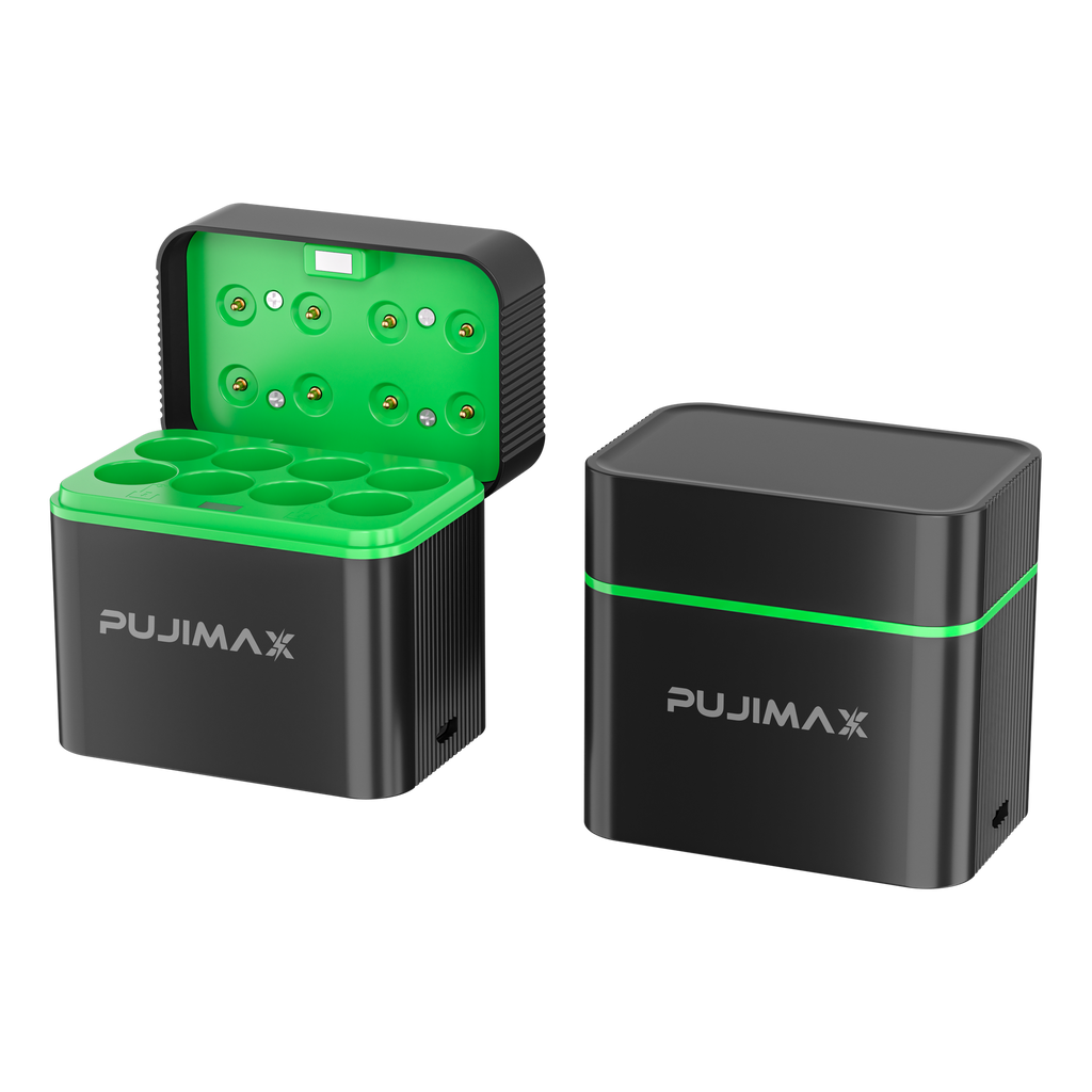 PUJIMAX PJ-L811 charger shown open and closed, two views of the same charger