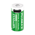 PUJIMAX CR123A 3V 2550mWh Li-ion USB-C Rechargeable Battery