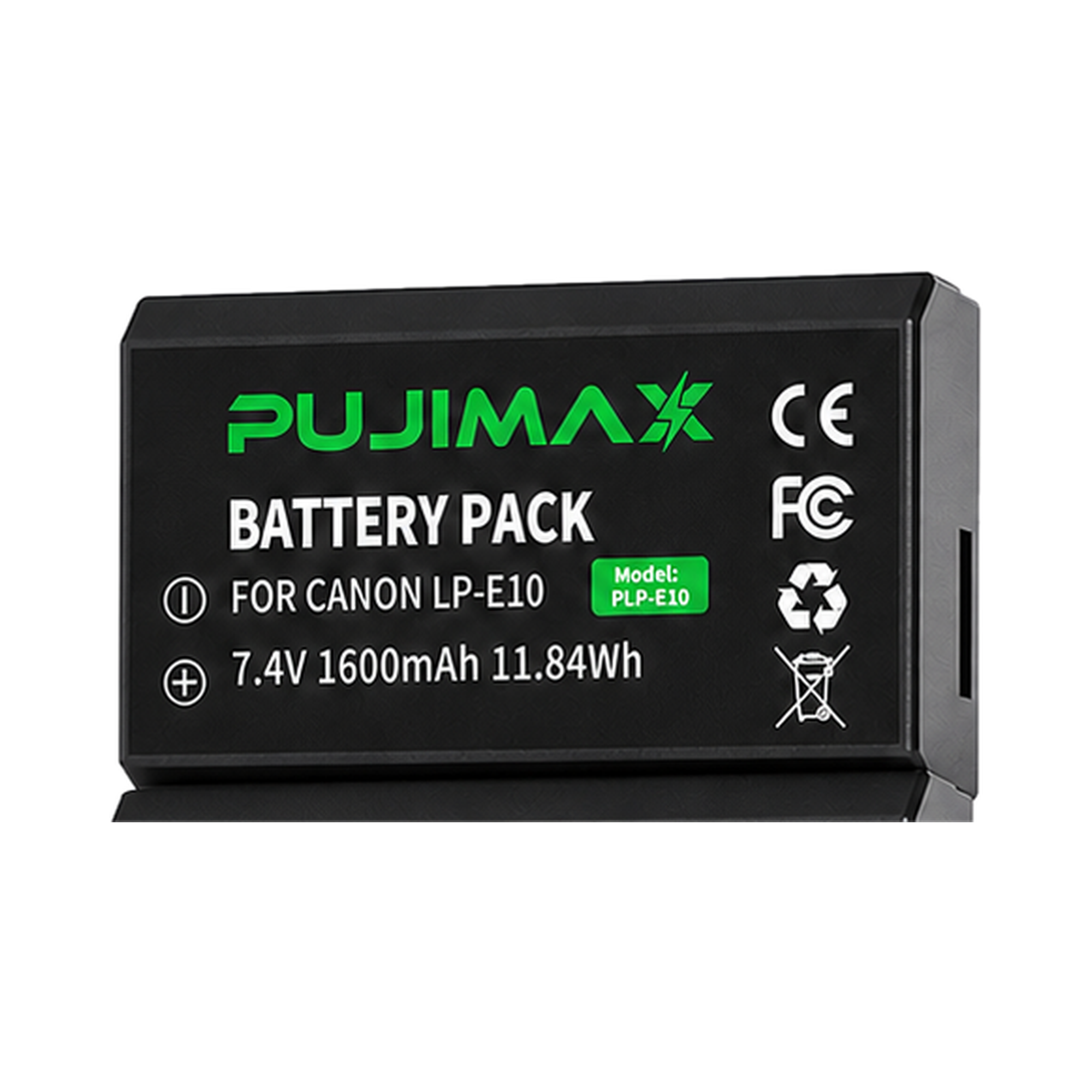 PUJIMAX PJ-LP-E10 / LP-E10 7.4V 1600mAh Li-ion USB-C Camera Battery