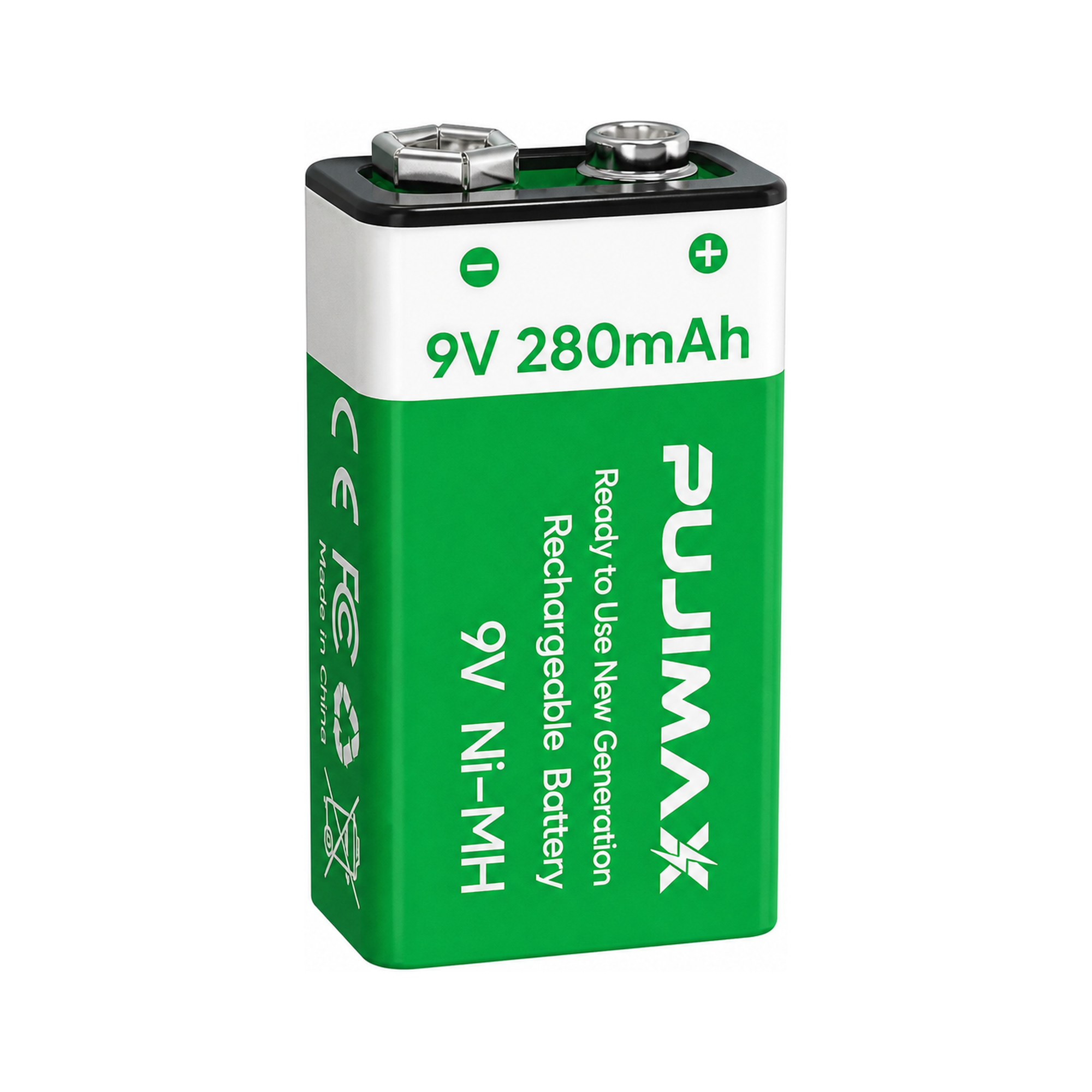PUJIMAX 9V 280mAh Ni-MH Rechargeable Battery