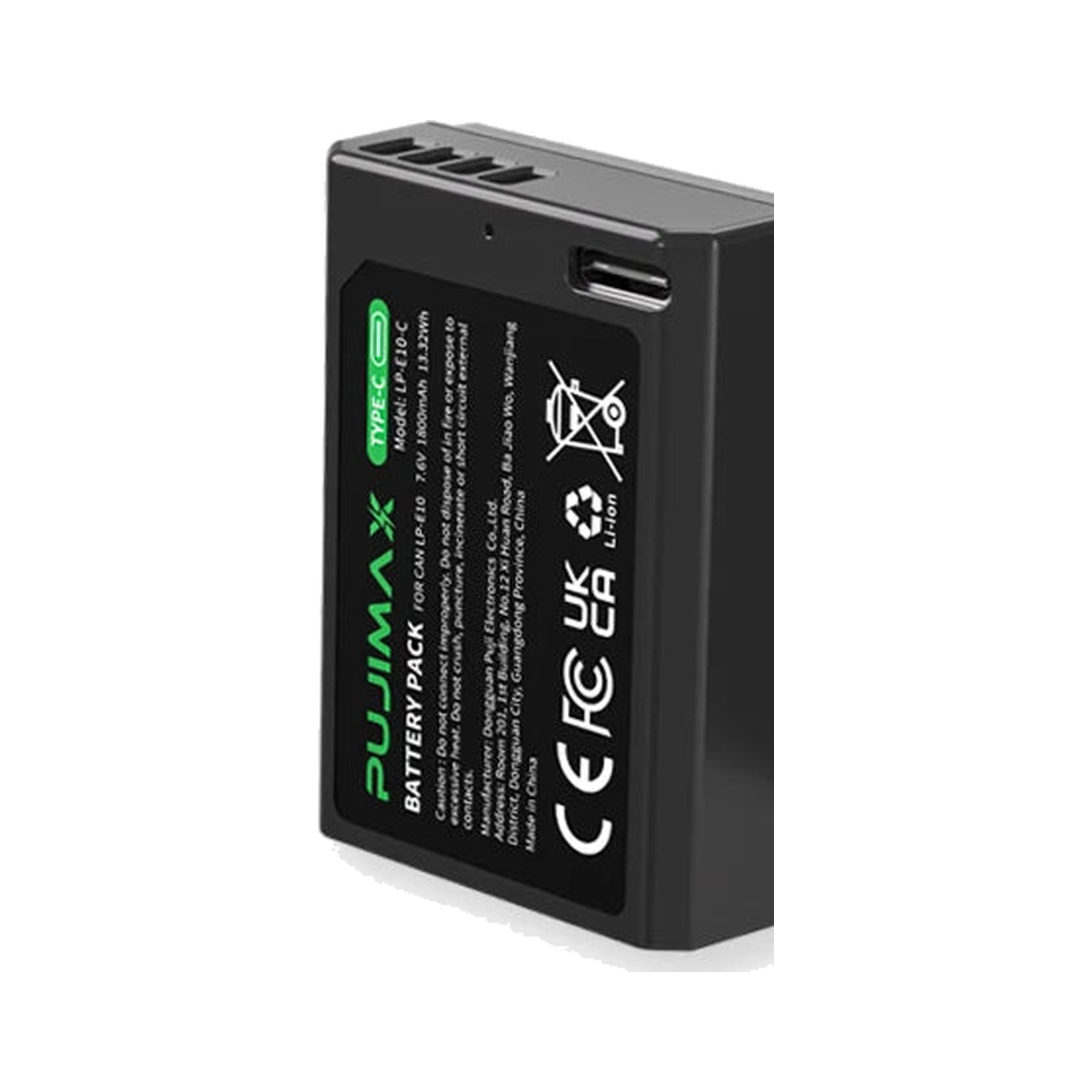 PUJIMAX LP-E10-C 7.6V 1800mAh Li-ion USB-C Rechargeable Battery