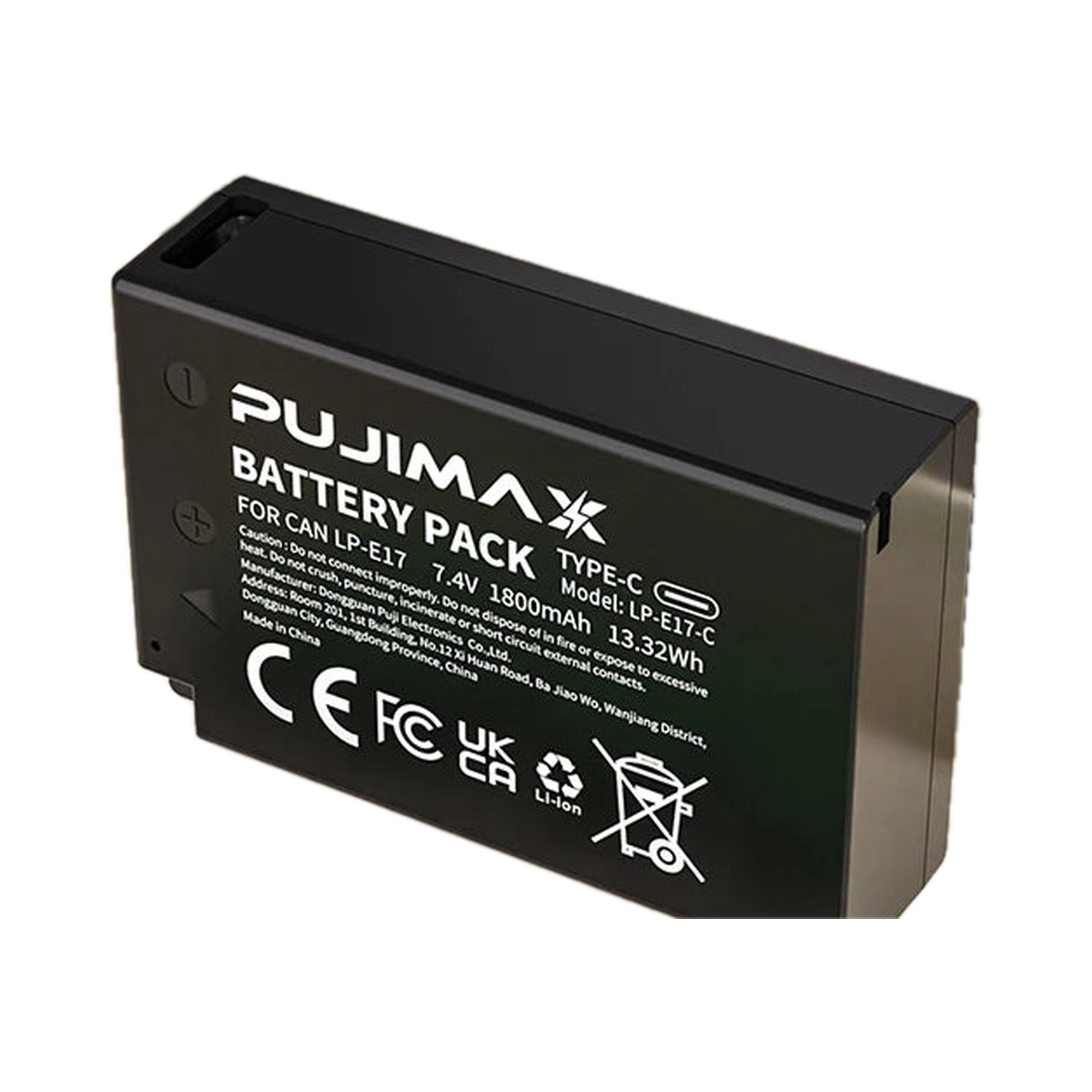 PUJIMAX LP-E17 7.4V 1800mAh Li-ion USB-C Camera Battery