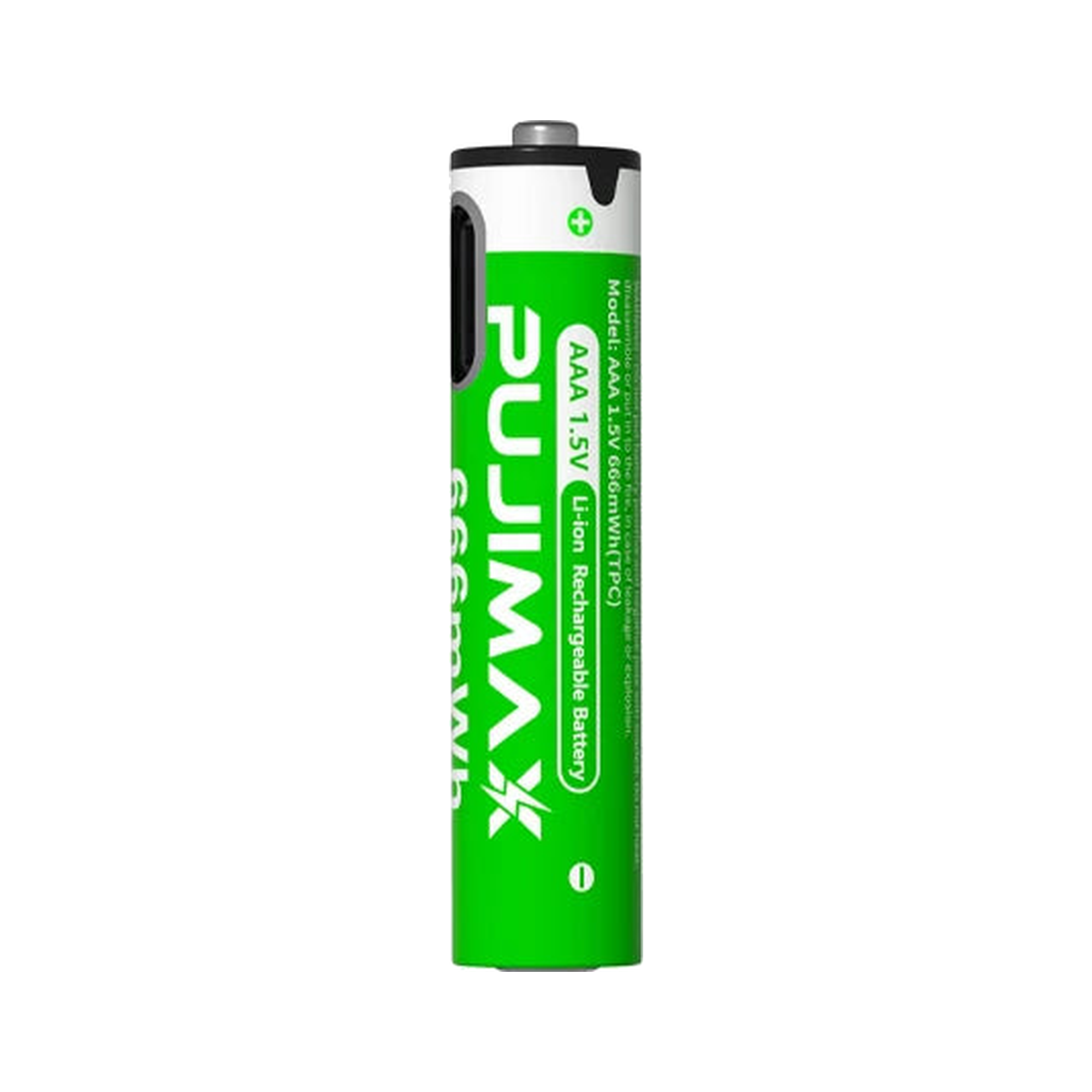 PUJIMAX AAA 1.5V 666mWh Li-ion USB-C Rechargeable Battery