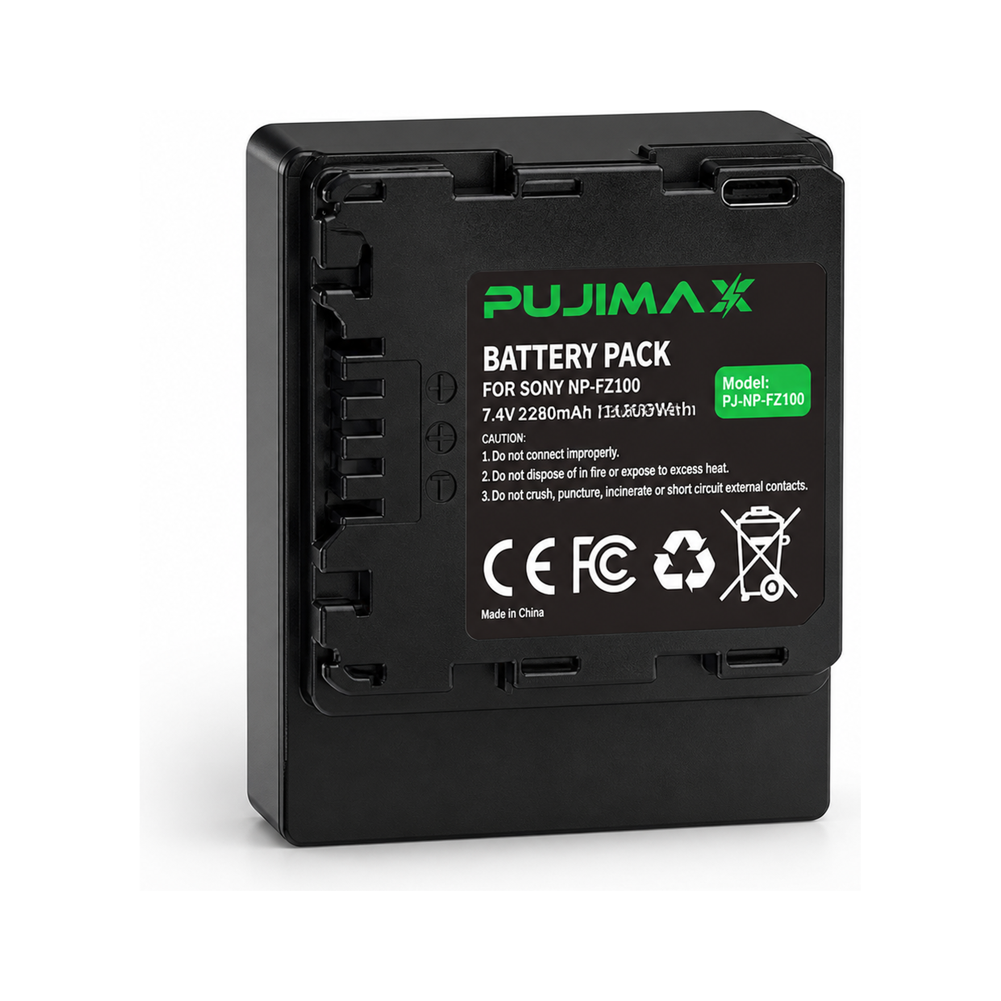 PUJIMAX PJ-NP-FZ100 7.4V 2280mAh Li-ion USB-C Rechargeable Battery