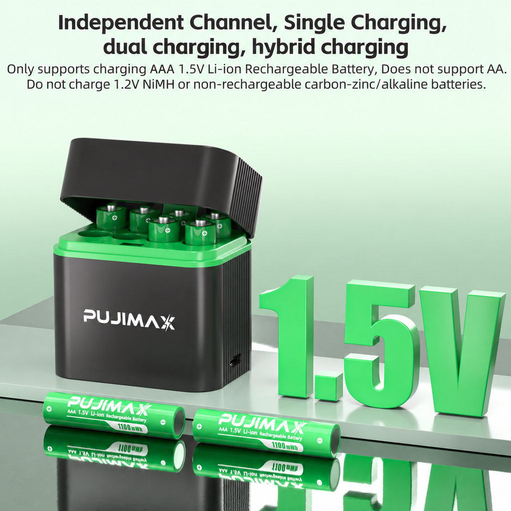 PUJIMAX PJ-L810 charging slots and battery compatibility