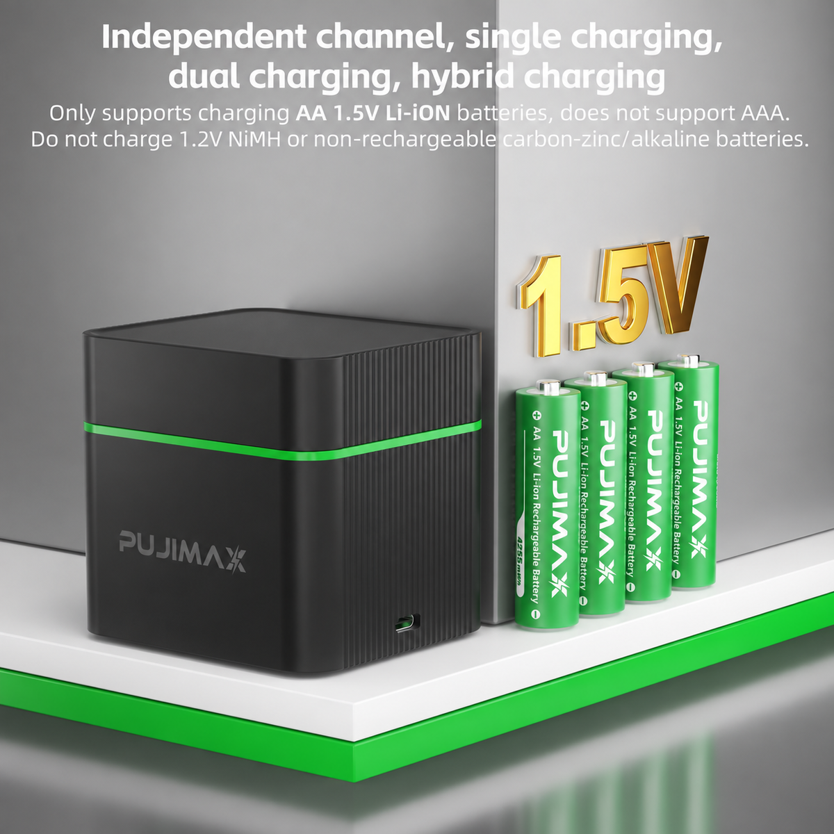 PUJIMAX PJ-L1211 charging slots and battery compatibility
