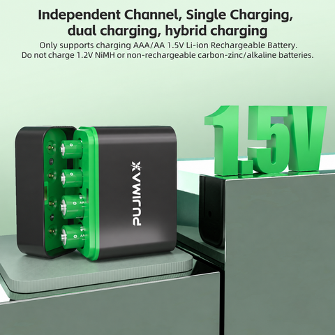 PUJIMAX PJ-L412 charging slots and battery compatibility