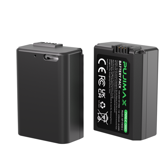 PUJIMAX NP-FW50-C 7.4V 2250mAh Type-C Camera Battery - 1pc