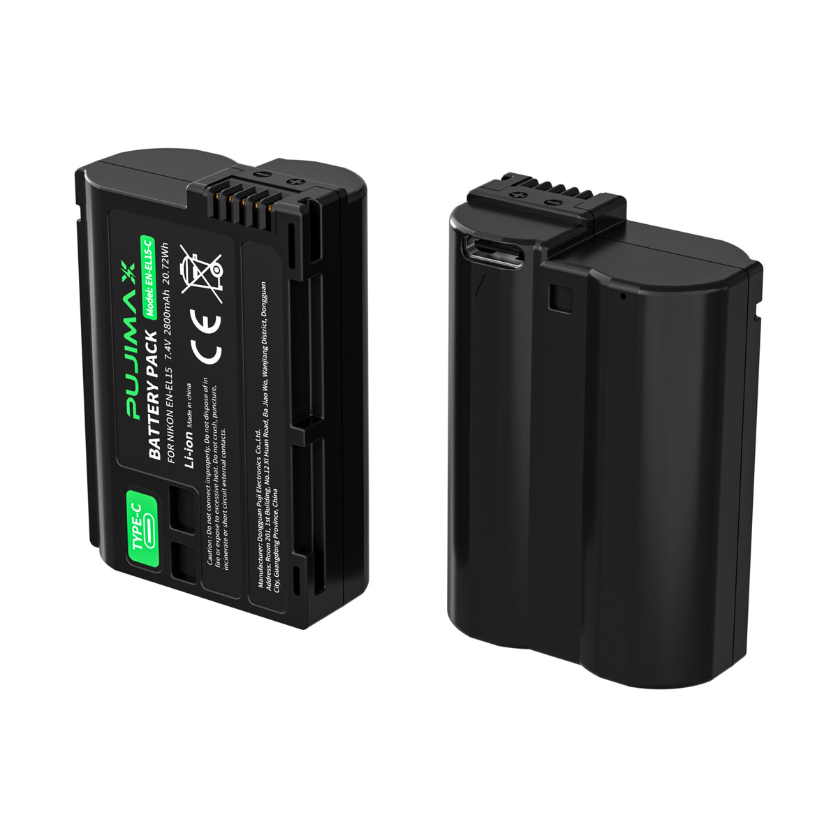 PUJIMAX EN-EL15-C battery exterior and contacts