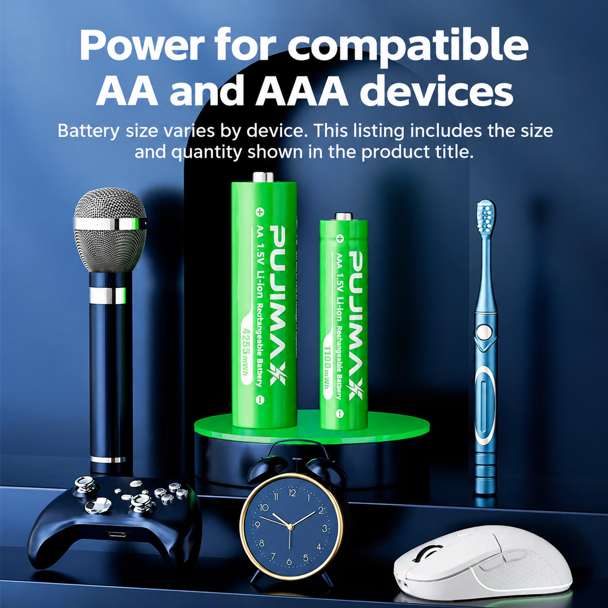 PUJIMAX AA 1.5V 4255mWh rechargeable battery product information.