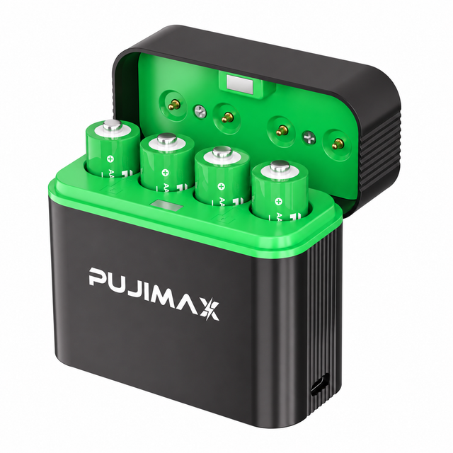 PUJIMAX PJ-L411 1.5V Battery Charger with 4pcs AA 1.5V 4255mWh Rechargeable Batteries