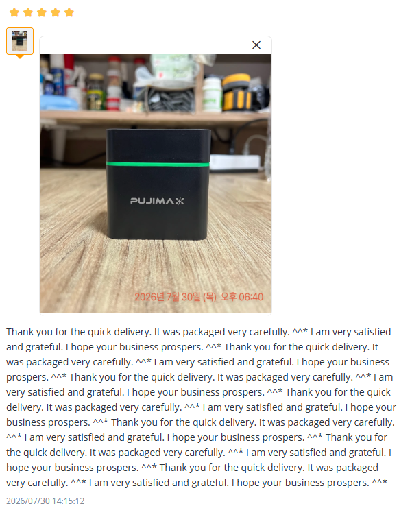 Original customer photo and complete review, including date